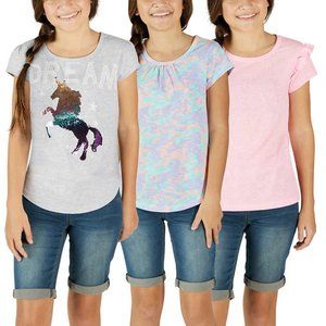 Vigoss Girls 3-pack Short Sleeve Tee, Dream